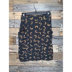 Go Fish Batik Skirt XS Bohemian Beach Island Tribal Natural Hawaiian Black